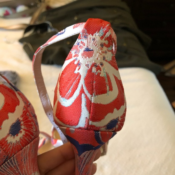 NWOT Just Fab coral and purple floral heels - Picture 12 of 12